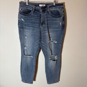 Judy Blue Distressed Slim Fit Denim Jeans Size 18W